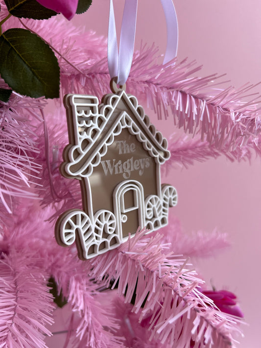 Personalised Gingerbread House Christmas Ornament