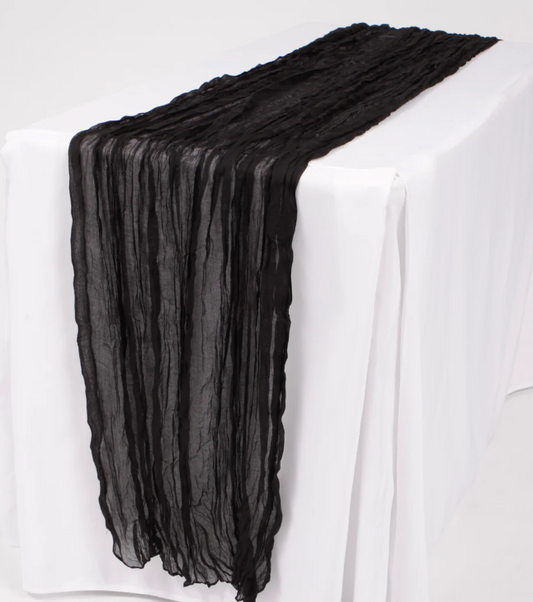 Black Cheesecloth Table Runner
