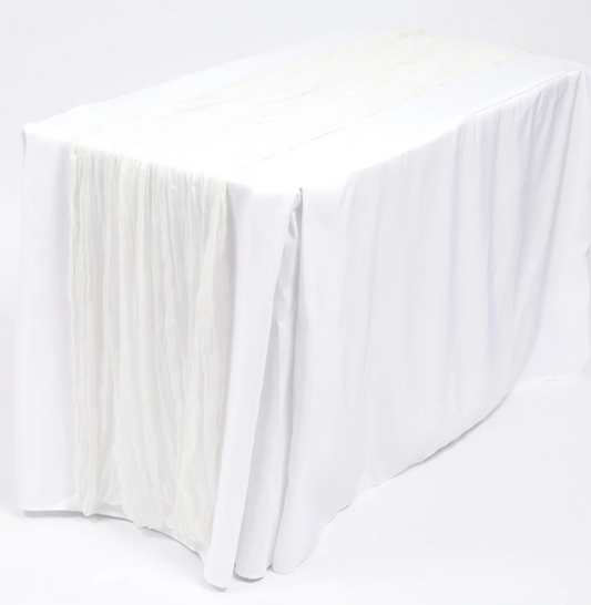 White Cheesecloth Table Runner
