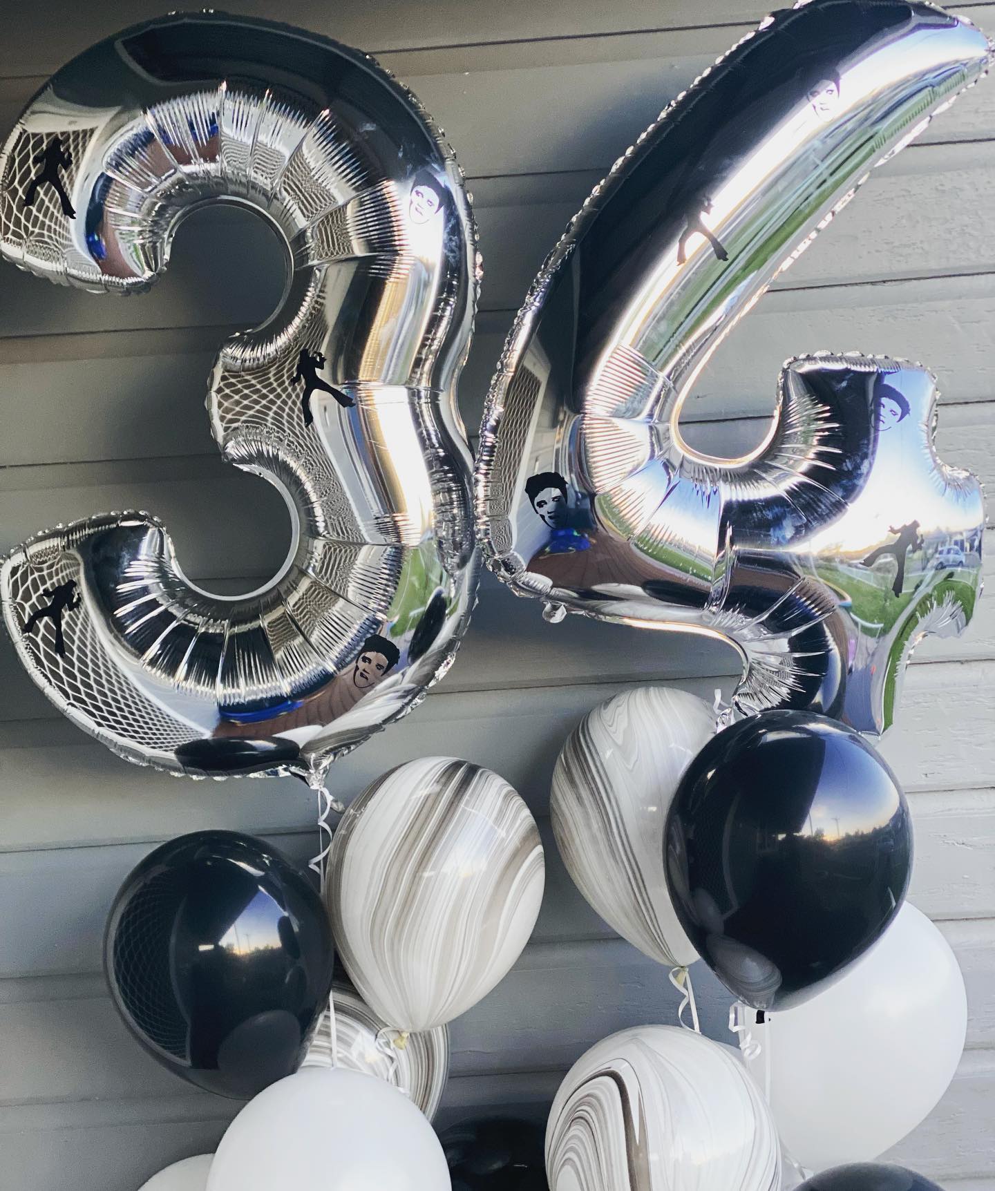 Two Silver Foil Number Bouquet