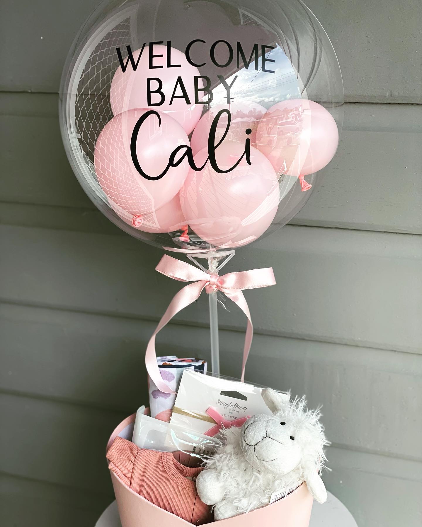 Personalised New Baby Hamper Oval Hamper